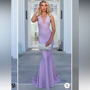 Studio Minc Hourglass Shimmer Lavender dress